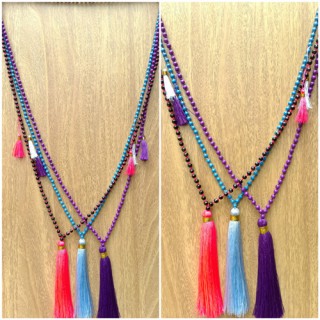 phyrus beads tassels necklaces pendant colorful free shipping 50 pieces